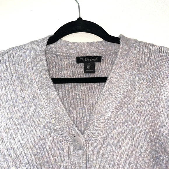 Rachel Zoe Light Purple Marled Button V-neck Sweater Cardigan Small Women’s - Picture 2 of 12